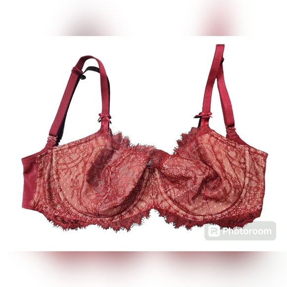 ♦VICTORIA'S SECRET Dream Angel Push-up without Padding Bra. Burgundy. Size:32DDD - Picture 2 of 10